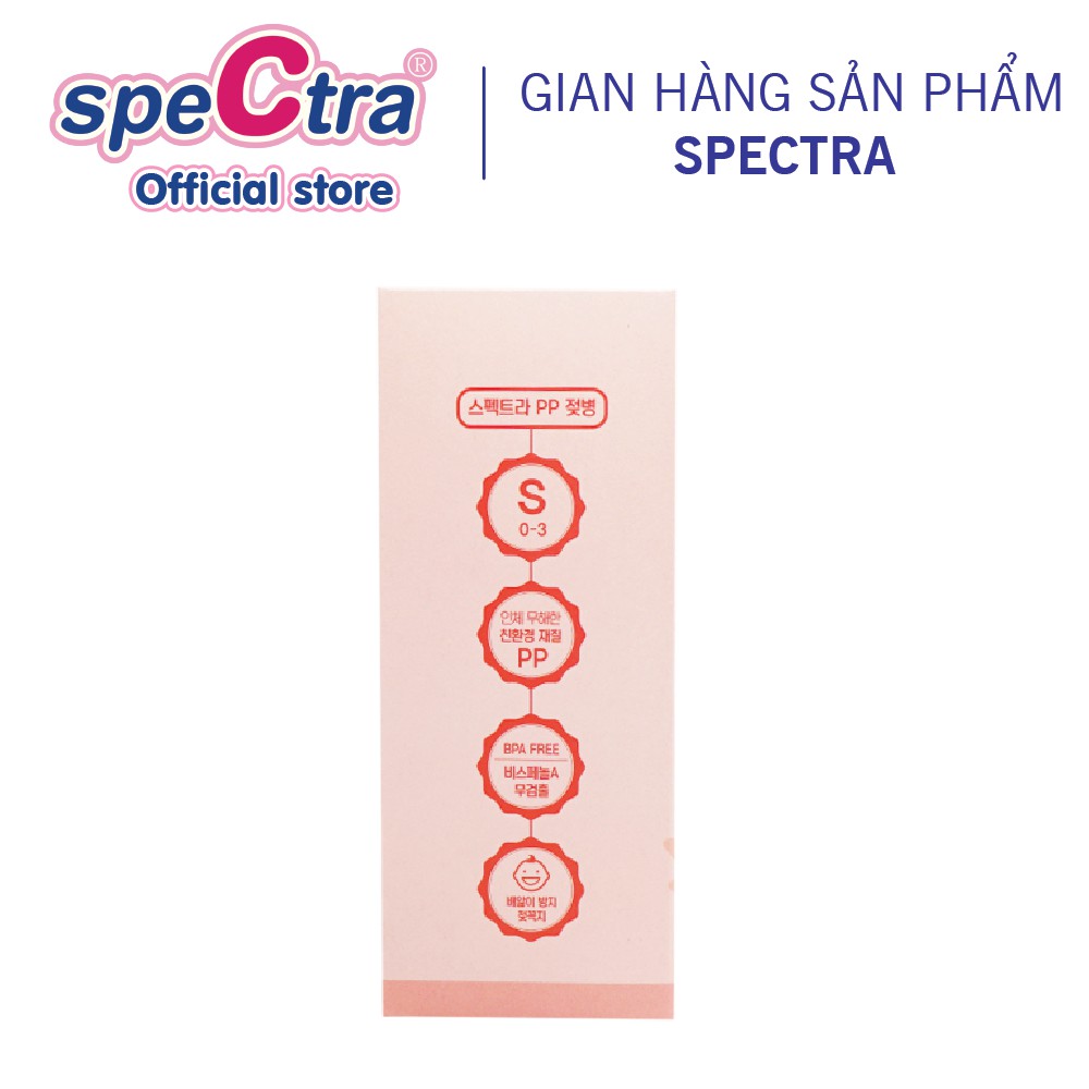 Bình Sữa PP Cổ Rộng Spectra 160ml Chính Hãng Có Núm Ti Size S