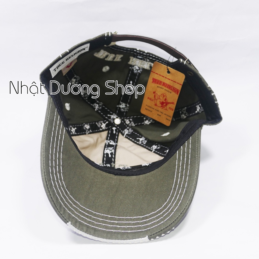 Nón ông địa đàn, mũ ông địa vải Kaki cao cấp bền đẹp, sang trọng, vá da trước mỏ kết True Religion