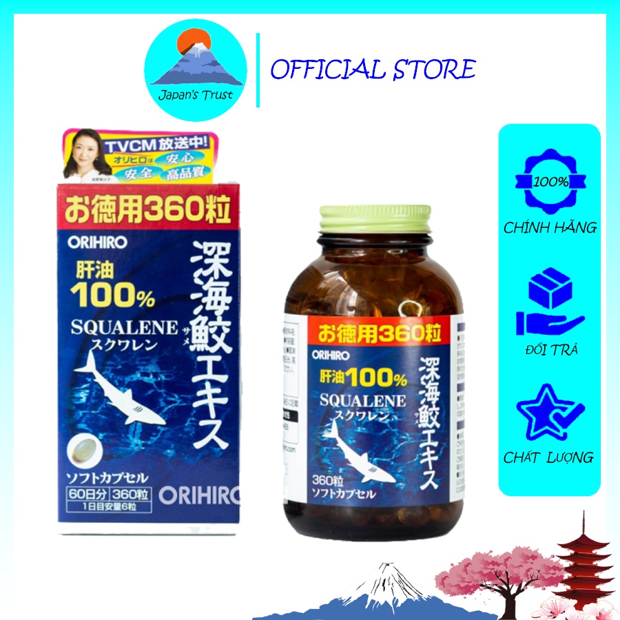 Viên uống dầu gan cá mập Orihiro 360 viên bổ xương khớp của Nhật Bản -  Hàng chính hãng Orihiro
