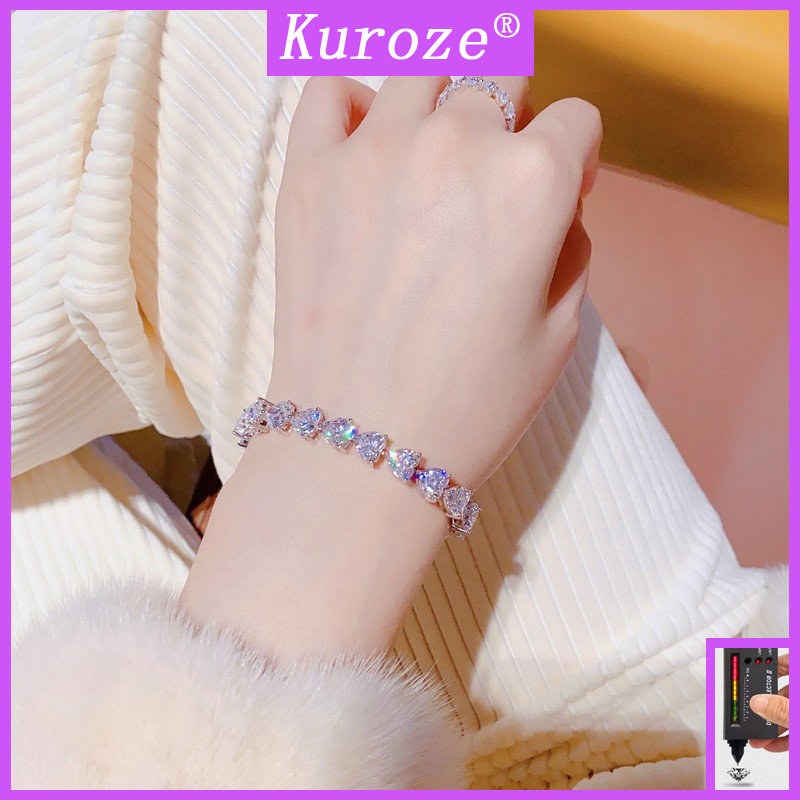 Vòng Đeo Tay Mặt Hình Moissanite Thời Trang Cho Nữ