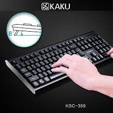 Bàn phím máy tính KAKU KSC-359 phím bấm êm ái chống nước dễ vệ sinh thiết kế tinh tế đơn giả