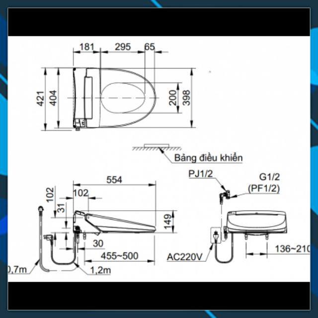 Nắp rưả Điện Tử INAX CW-KA22AVN Bảng Điều Khiển Từ Xa