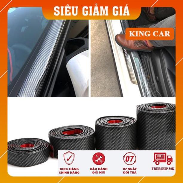 Nẹp dán cao su vân carbon, dải nẹp carbon trang trí và chống trầy xước xe ô tô - Shop KingCar