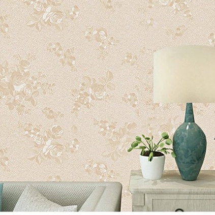 10m giấy dán tường sẵn keo hàn quốc hoa hồng vân nổi màu vàng 9903-3. decal trang trí phòng ngủ sang trọng.