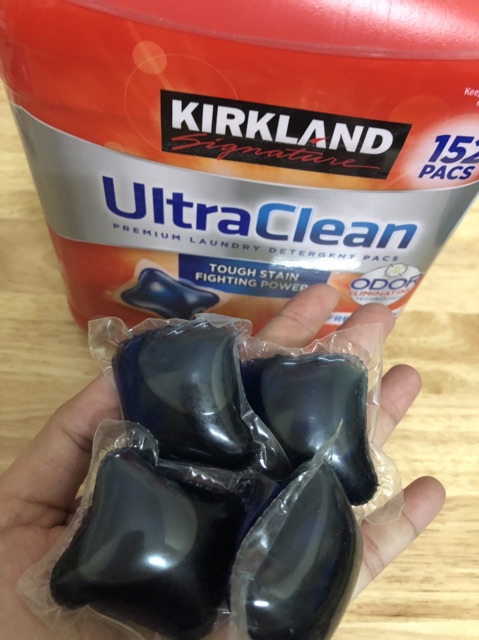 VIÊN GIẶT XẢ QUẦN ÁO KIRKLAND ULTRA CLEAN 152 VIÊN- compo 10 viên