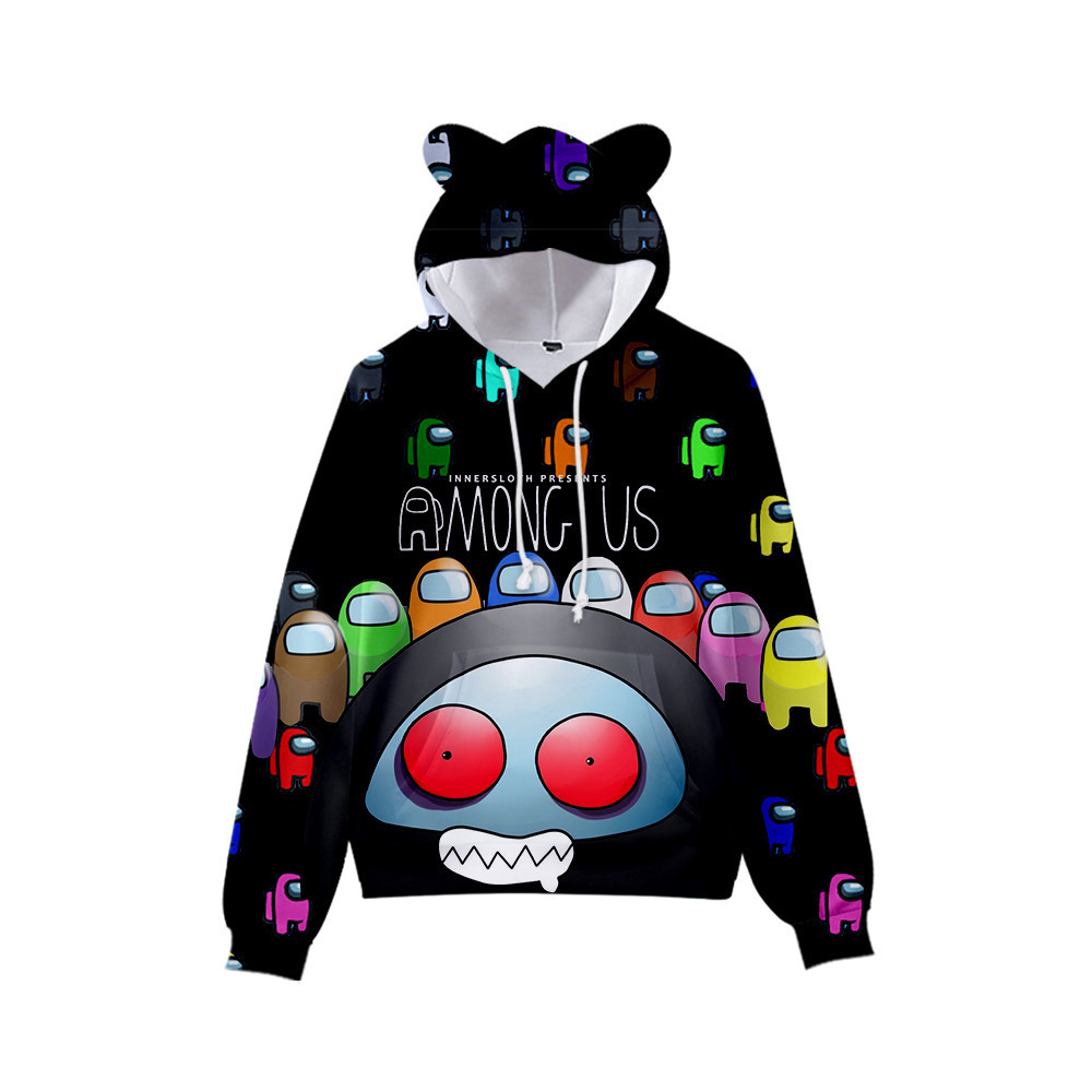 Áo hoodie chui đầu in họa tiết game Among Us vui nhộn mẫu 2020 mới thời trang đường phố cá tính cho nữ