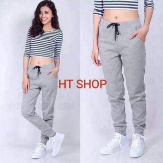 Quần baggy thể thao thun nỉ nữ