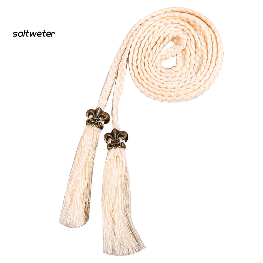 Thắt lưng dây bện phối tua rua phong cách hợp thời trang cho nữ