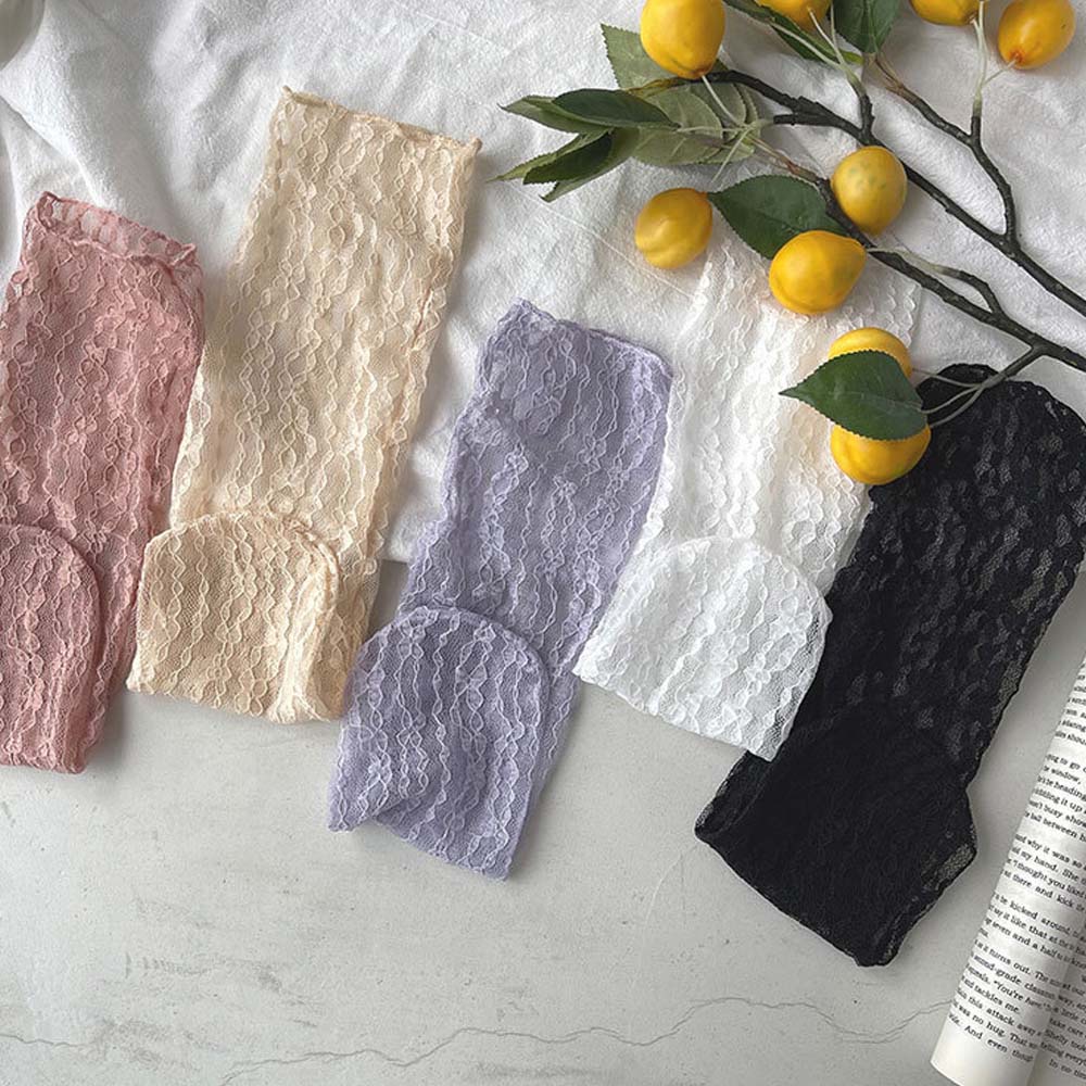 Tất lưới xuyên thấu siêu mỏng họa tiết hoa nhiều màu sắc phong cách lolita