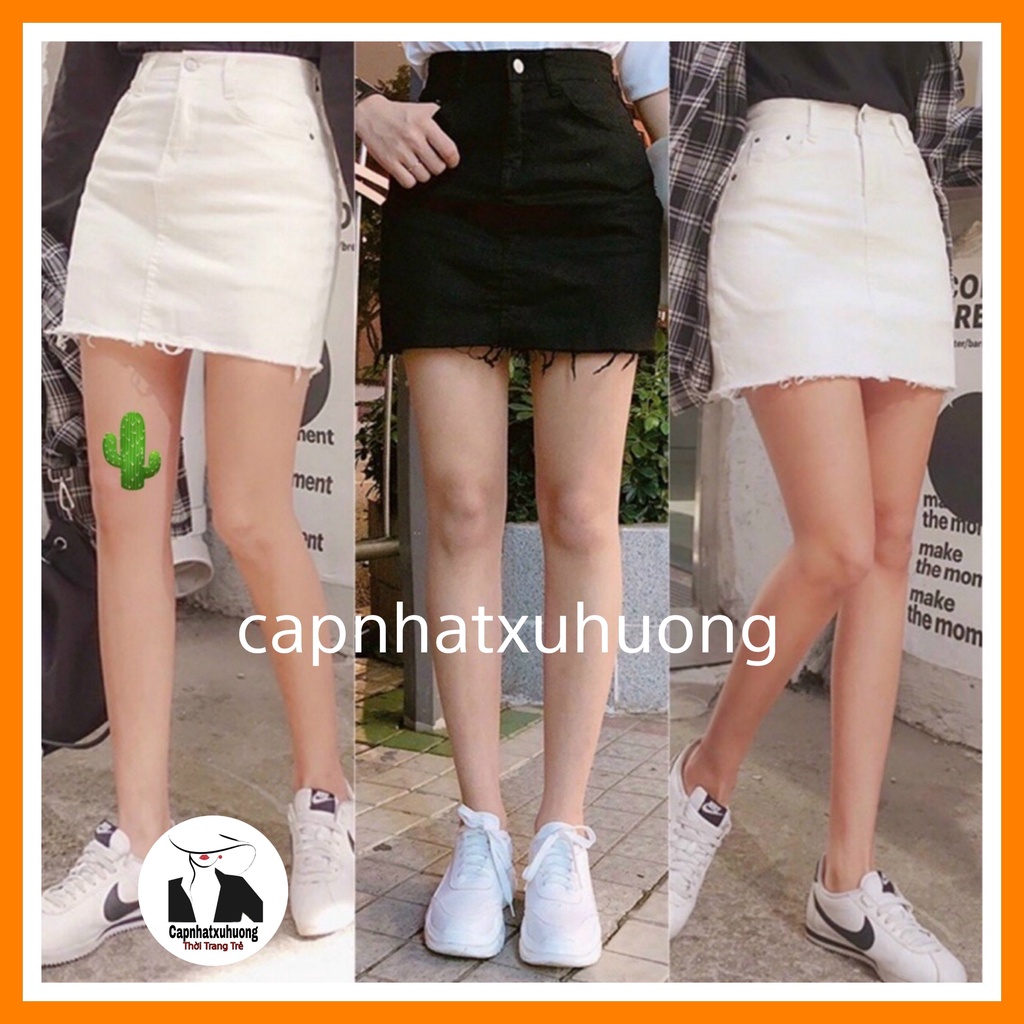 CHÂN VÁY KAKI TUA RUA CHẤT KAKI CO DÃN THOẢI MÁI VỀ 2 MÀU TRẮNG, ĐEN , KÈM QUẦN BẢO HỘ BÊN TRONG