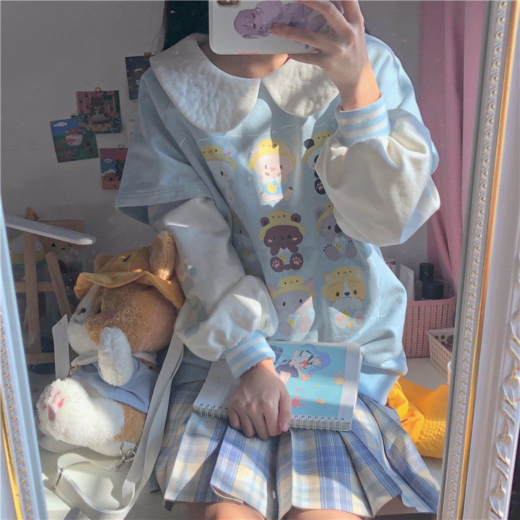 Áo Thun Dáng Rộng In Hình Động Vật Hoạt Hình Phong Cách Nhật Bản | BigBuy360 - bigbuy360.vn