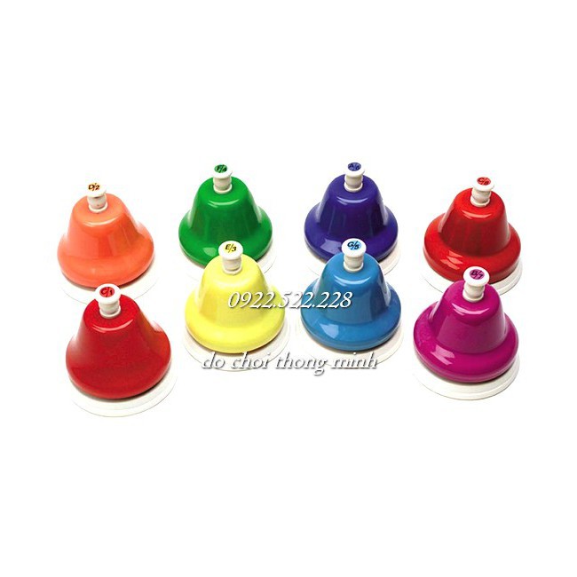 Bộ 8 chuông bấm định âm Montessori để bàn - Rainbows 8 notes desk bell