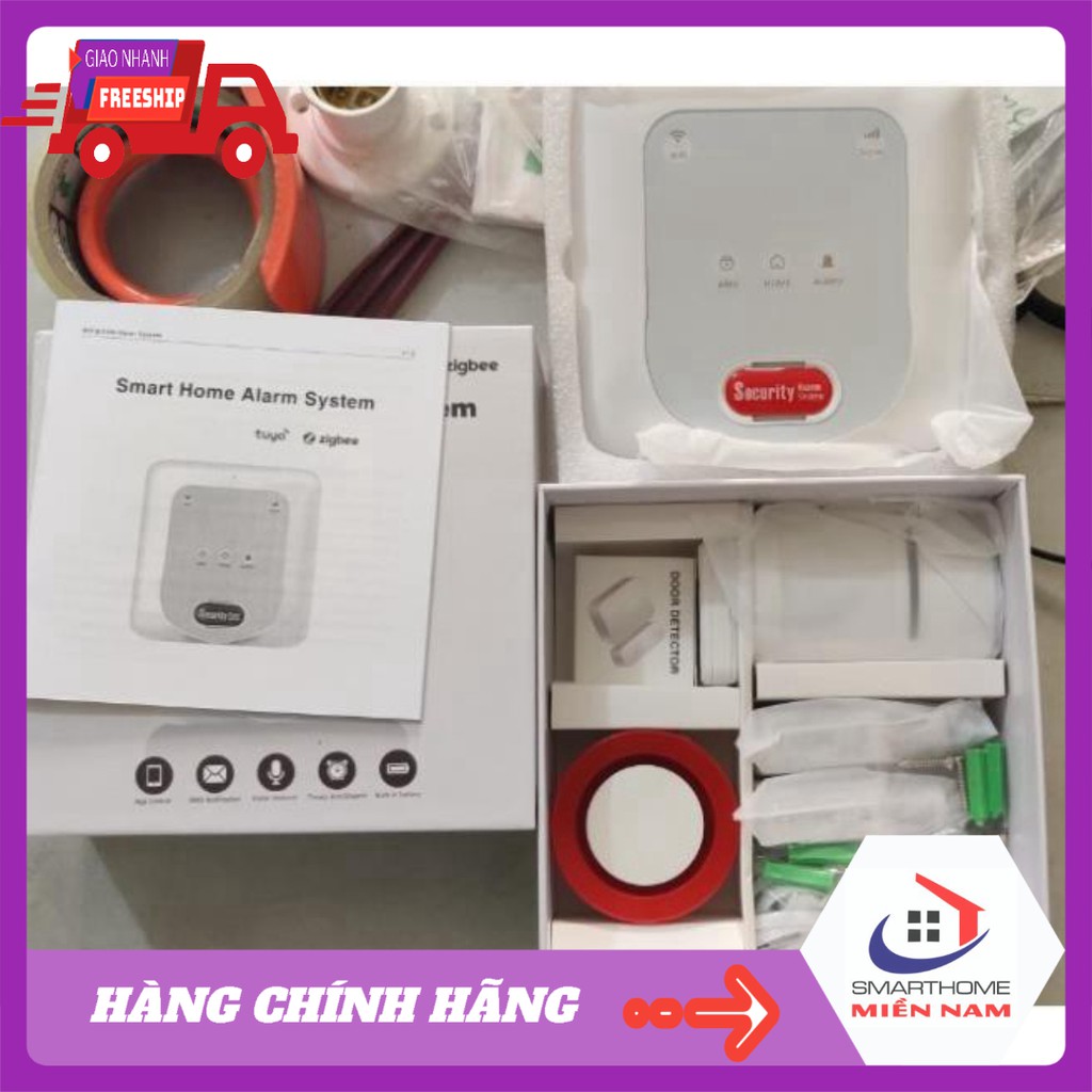 Bộ an ninh chống trộm Tuya 🌐GIÁ TỐT🌐 Full Zigbee gắn SIM gọi khẩn cấp, còi hú báo động, pin dự phòng