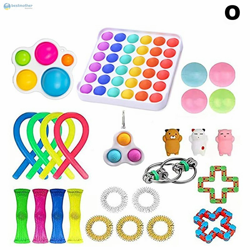 Set 22 đồ chơi vui nhộn giảm căng thẳng tiktok Push Pop It Fidget Bubble Sensory Toy Đồ Chơi giải stress bong bóng Trẻ Đồ Chơi Giáo Dục đồ chơi bé đồ chơi cho chơi Đồ chơi giải tỏa căng thẳng đàn stress  đồ chơi cho trẻ em bé trai bé gái