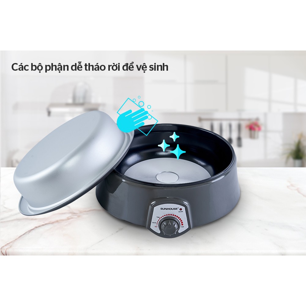 Lẩu điện SUNHOUSE SHD4522 Tặng lọ đựng tăm gỗ hương cao cấp