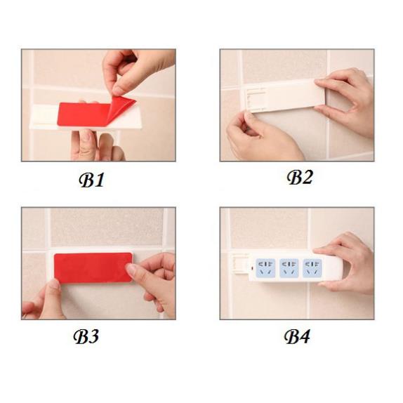 Miếng Dán Tường Treo Ổ Cắm Điện, Modem Wifi Giúp Không Gian Gọn Gàng - Giá Đỡ Treo Tường Cố Định Ổ Cắm Điện Thông Minh
