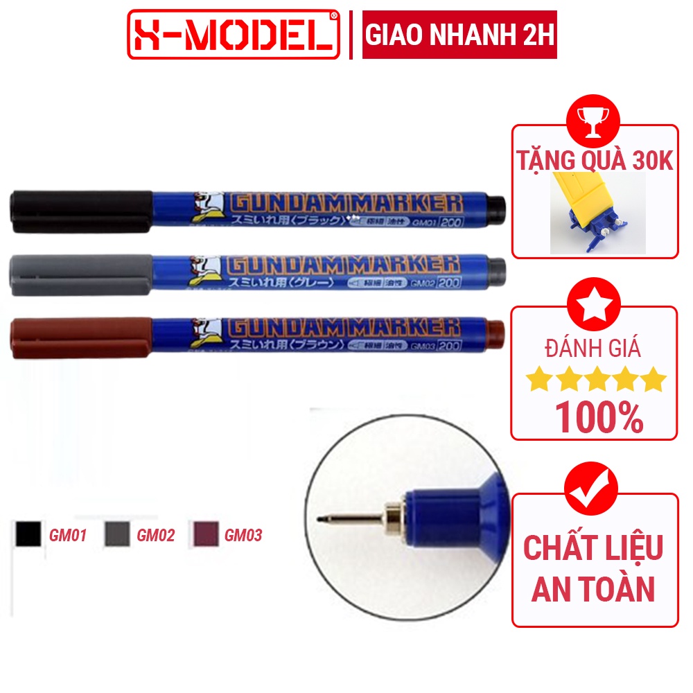 Dụng cụ mô hình Gundam Bút kẻ lằn chìm  (Kẻ Line) Mr Hobby Gundam Marker GM01, GM02, GM03 chính hãng X- MODEL