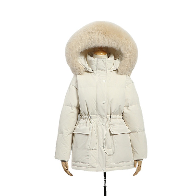 Áo khoác nữ phao lông vũ siêu ấm mũ lông thỏ to mịn hàng Quảng Châu cao cấp | BigBuy360 - bigbuy360.vn