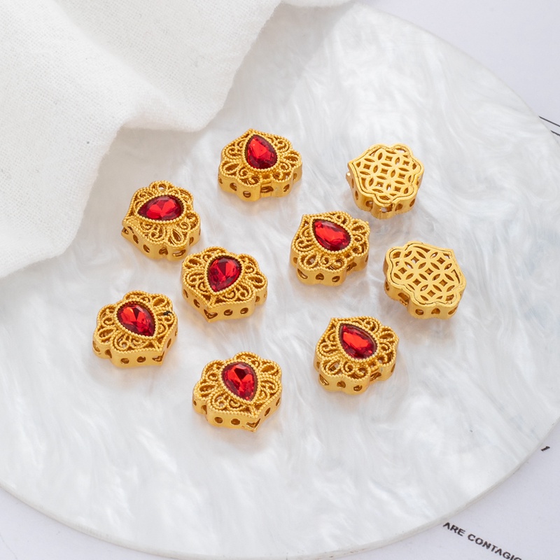 Hạt Xỏ Lỗ Bằng Đồng Mạ Vàng 18K diy Làm Trang Sức Thủ Công