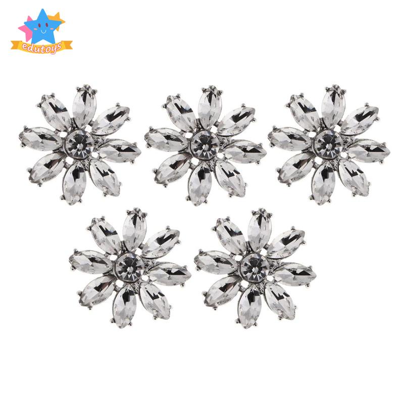 Set 5 Nút Áo Hình Hoa Đính Đá Xinh Xắn