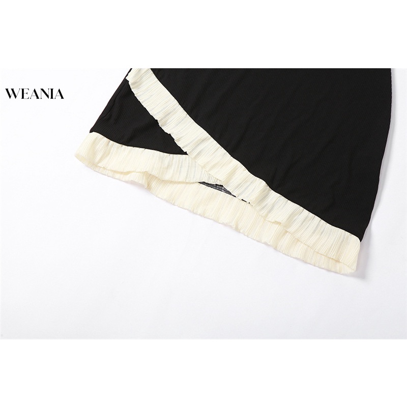 Đầm Mini Cổ Vuông Màu Sắc Khối Phong Cách Thời Trang Hàn Quốc