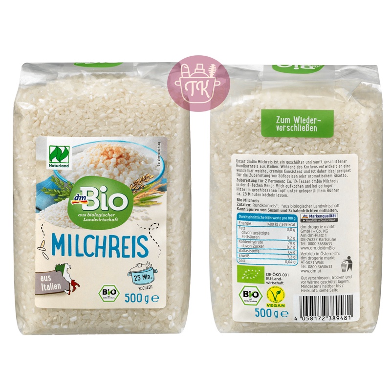 [DATE MỚI NHẤT] Gạo sữa hữu cơ DmBIO 500g cho bé ăn dặm Đức