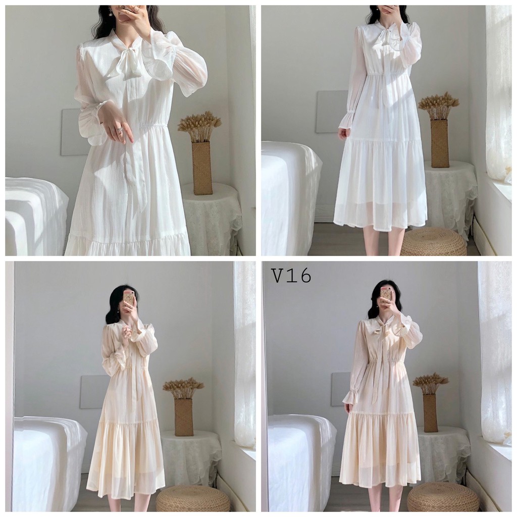 [CÓ FEEDBACK] - Váy ulzzang tiểu thư công chúa phối nơ - V16 - jannahouse