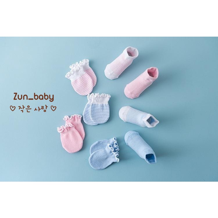 Set Bao Tay Bao Chân Cho Bé ( 0 - 2 tháng ) Chất Len Dày Dặn Siêu Mềm Không Gây Kích Ứng Da - Zunbaby - PK002