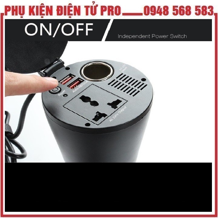 Bộ Chuyển Nguồn Điện 12V Ra 220V Trên Xe Ô Tô Cao Cấp 150W Cn02 Dùng Các Thiết Bị Cầm Tay Trong Gia Đình Trên Ô Tô