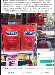Bao cao su Durex Úc xách tay