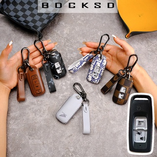Bao da chìa khóa smartkey xe máy Honda SH Pcx 160 SH mode mẫu mới khâu tay nút trắng có dây tay cầm