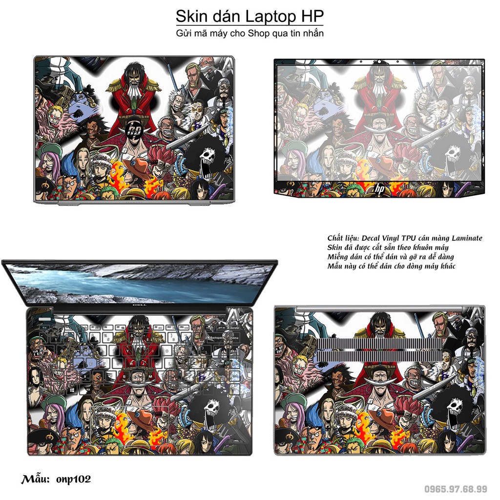 Skin dán Laptop HP in hình One Piece _nhiều mẫu 10 (inbox mã máy cho Shop)