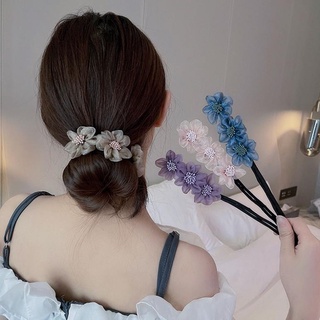 Dụng Cụ Búi Tóc Đính Hoa Vải Cho Nữ (xả kho)
