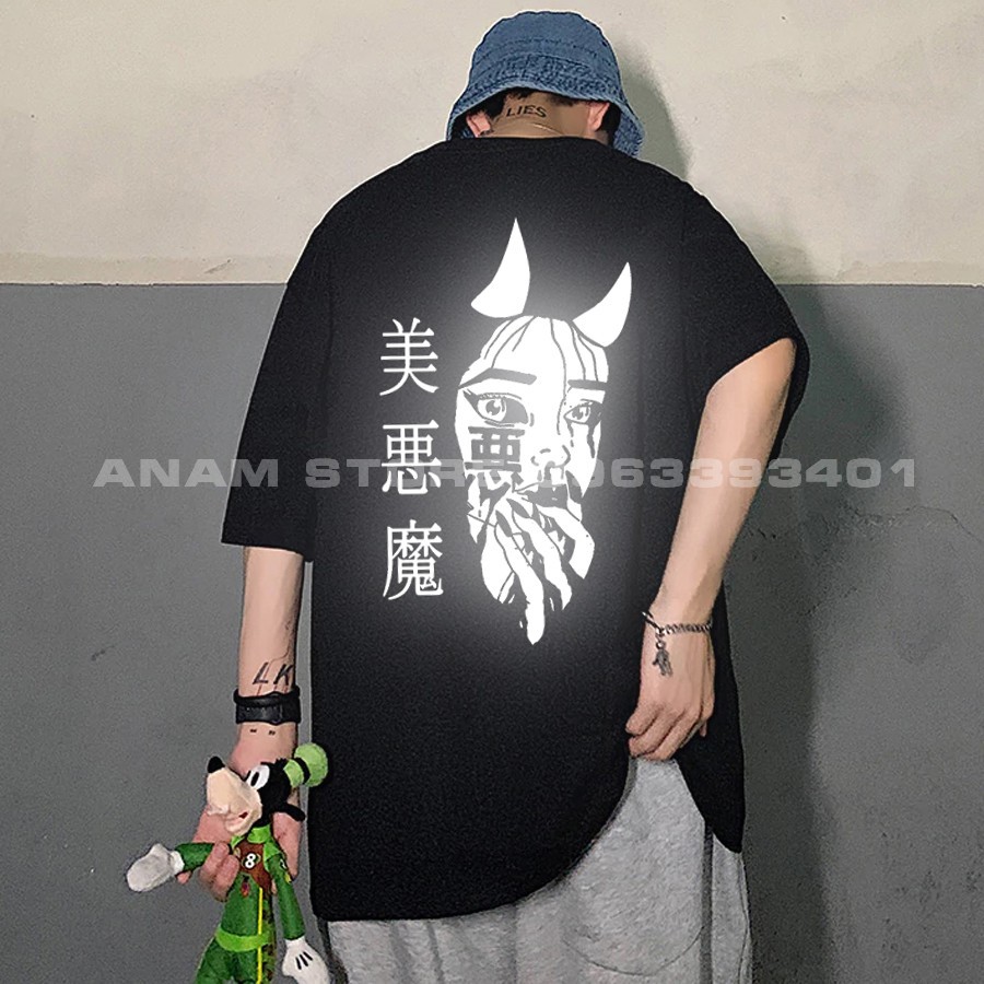 Áo thun Phản Quang Tay Lỡ Quỷ Oni05 Nam Nữ