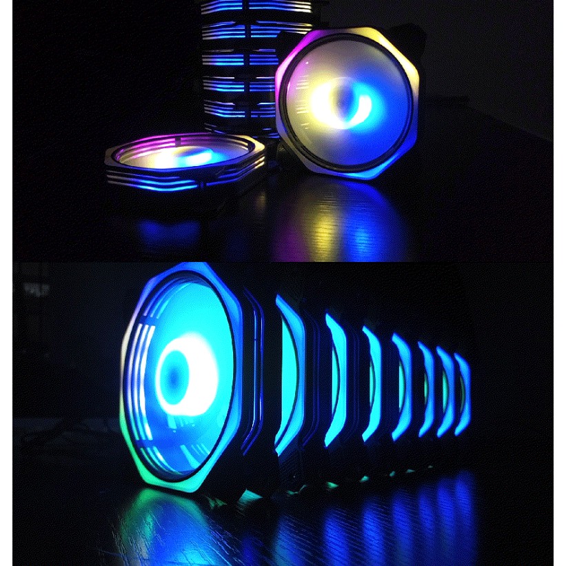 Quạt Tản Nhiệt, Fan Led RGB Coolmoon V8 Plus