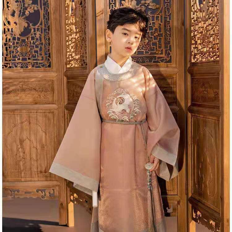 Hán Phục Cổ Tròn Phong Cách Trung Hoa Mới Cho Bé Trai