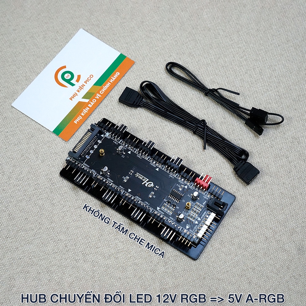 Bộ chuyển đổi LED 5V ARGB 12V RGB PWM 8 cổng - Fan Hub chuyển đổi 12V RGB về 5V ARGB PWM tích hợp