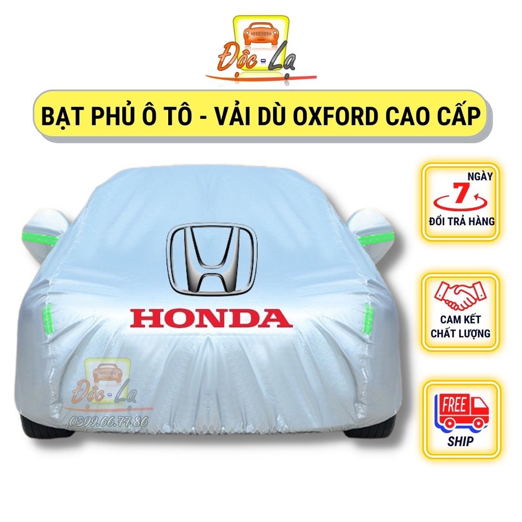 Bạt Phủ Ô Tô Vải Dù Honda CRV, Brio, City, HRV, Accord, Civic, Jazz chống nóng, chống nước tuyệt đối, có phản quang