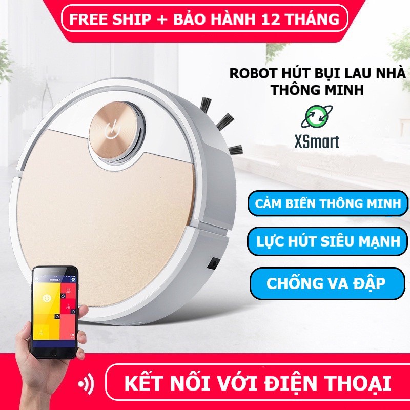 Robot Hút Bụi Lau Nhà máy hút bụi tự động ES06 Điều Khiển Qua App Hút Sạch Mọi Ngóc Ngách Trong Nhà Bảo Hành 6 tháng