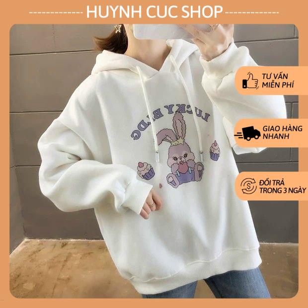 Áo Khoác Nỉ Hoodie Nón Phối Tai Thỏ KN03