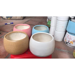 Chậu trồng cây gốm sứ Bát Tràng ( DÁNG TRÒN ) mẫu 4