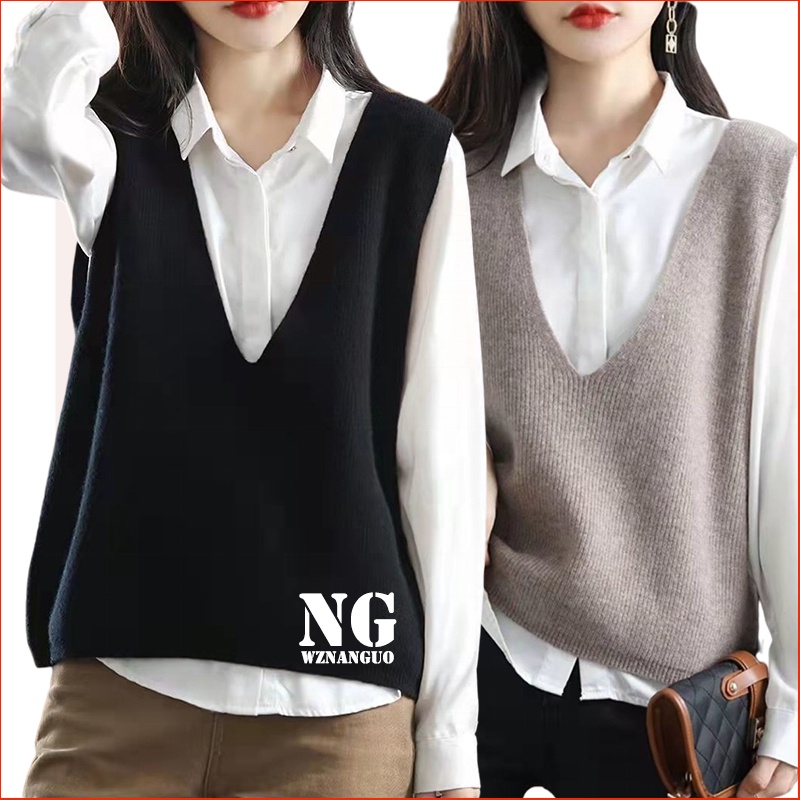 Áo Khoác Len Không Tay Plus Size Cho Nữ