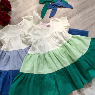 💚💙 ĐẦM SOFIA CANDY BA TẦNG PHỐI MÀU 💙💚