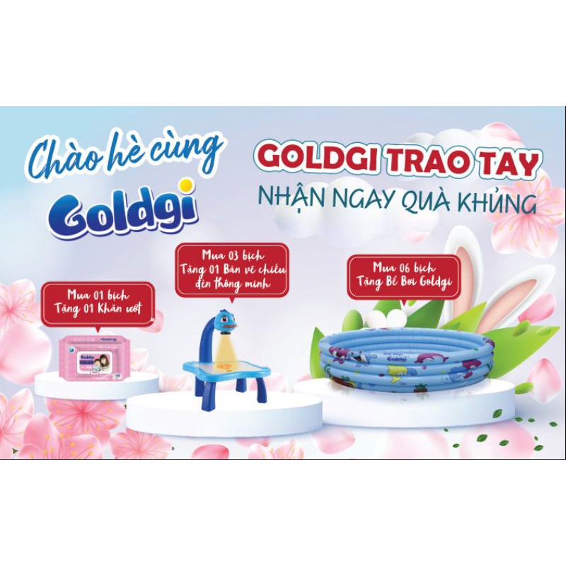 Bỉm dán/quần Goldgi size Nb92/S84/M66/M60/L56/L48/XL46/XL44/XXL34