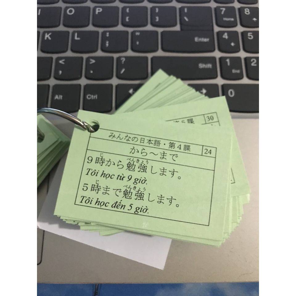 Trọn bộ thẻ học tiếng nhật N5 ( đầy đủ Kanji - Từ vựng - Ngữ pháp) - Tặng kèm tài liệu học 214 bộ thủ và kanji N5