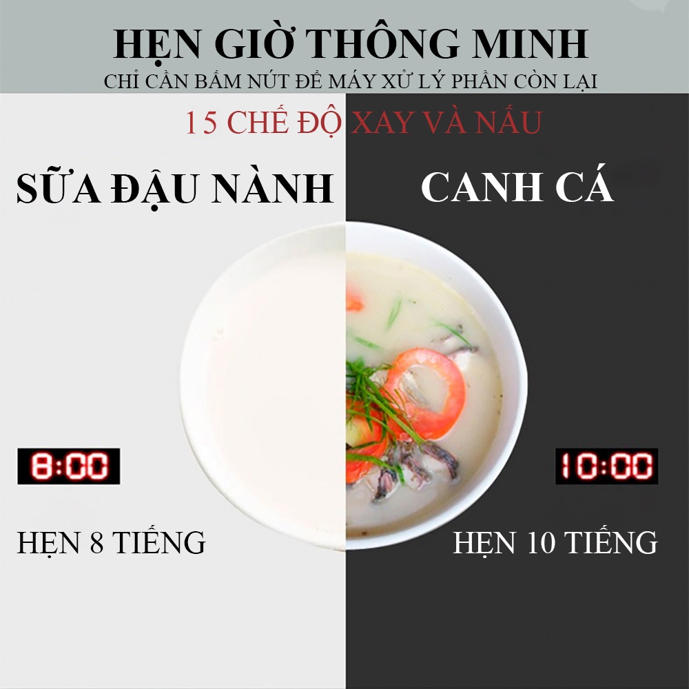 Máy làm sữa hạt,  máy nấu sữa hạt đa năng tiện lợi,  Cam kết nhập khẩu chính hãng - Bảo hành 3 năm