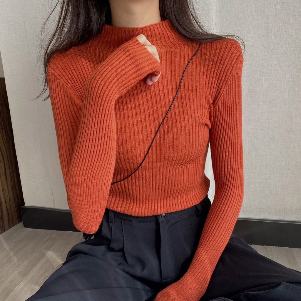 Áo len cổ lọ dài tay thời trang nữ