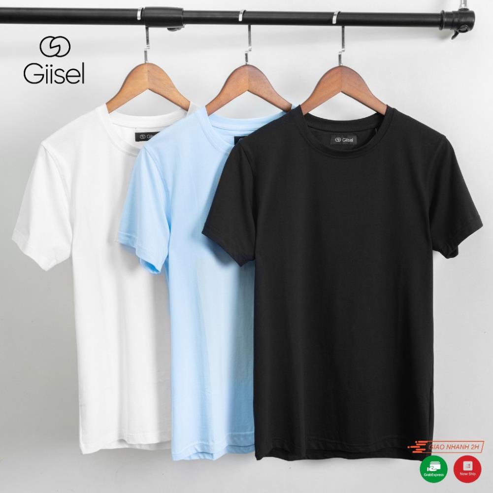 Áo thun phông nam nữ unisex cổ tròn trơn cotton 1 màu trơn Giisel : trắng - đen - xanh !