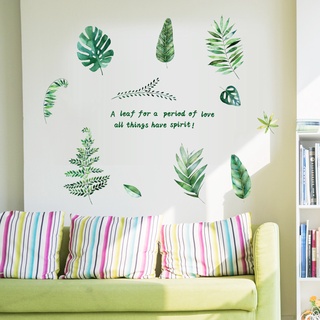 Decal dán tường lá xanh nhiệt đới