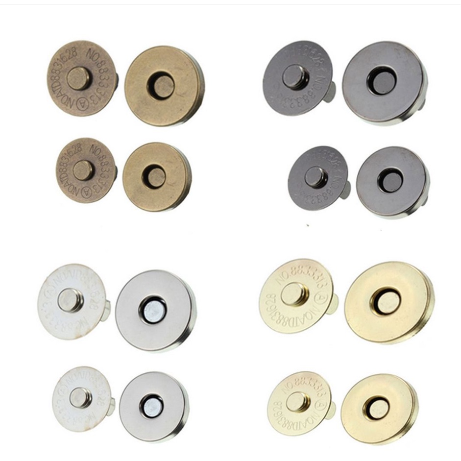 Nút hít nam châm bằng đồng 14mm dùng cho may quần áo, túi xách.